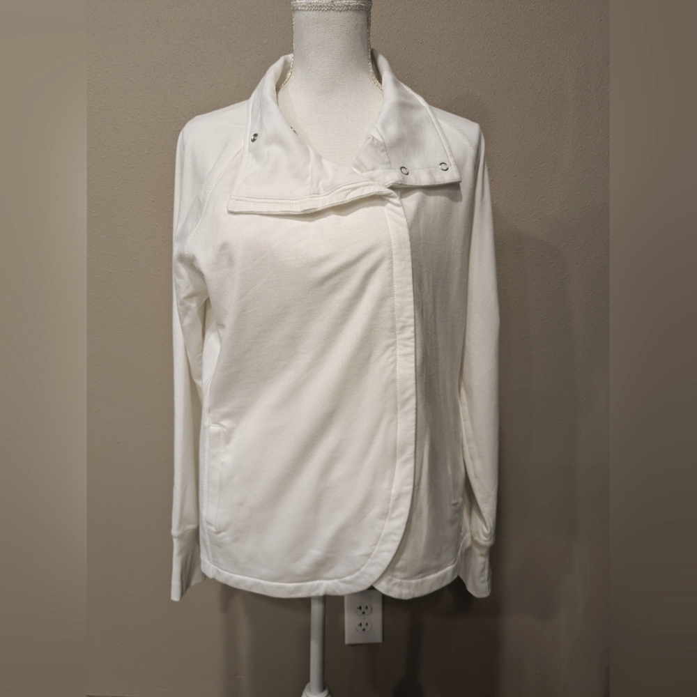 Eddie Bauer Outdoor full zipper sweatshirt jacket Size Large White